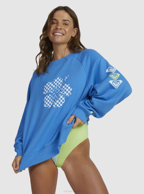 X4FH1 23 cobalt Digi High Sweatshirt Women Roxy | Sweatshirts