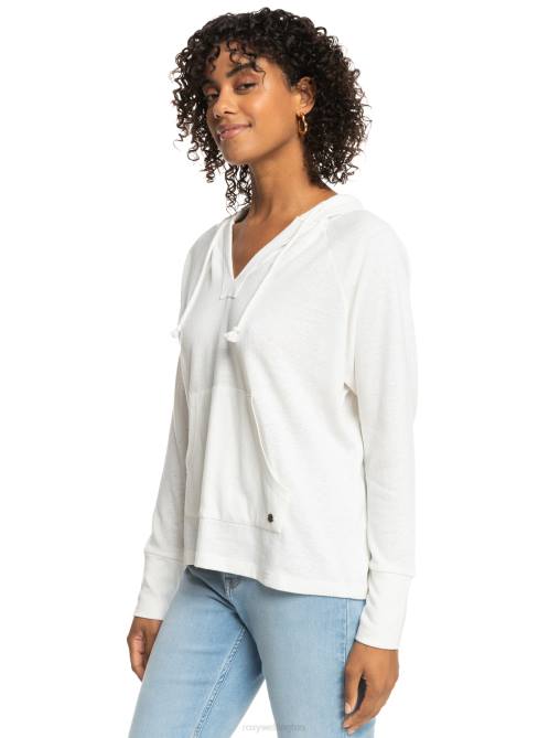 X4FH245 snow white Destination Surf Hoodie Women Roxy | Hoodies