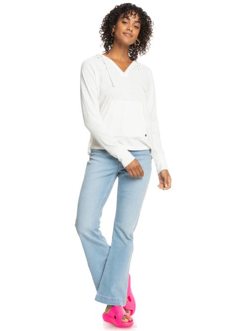 X4FH245 snow white Destination Surf Hoodie Women Roxy | Hoodies