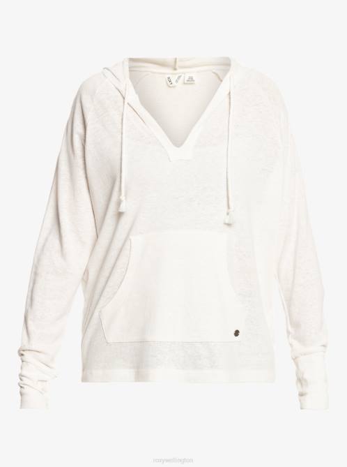 X4FH245 snow white Destination Surf Hoodie Women Roxy | Hoodies