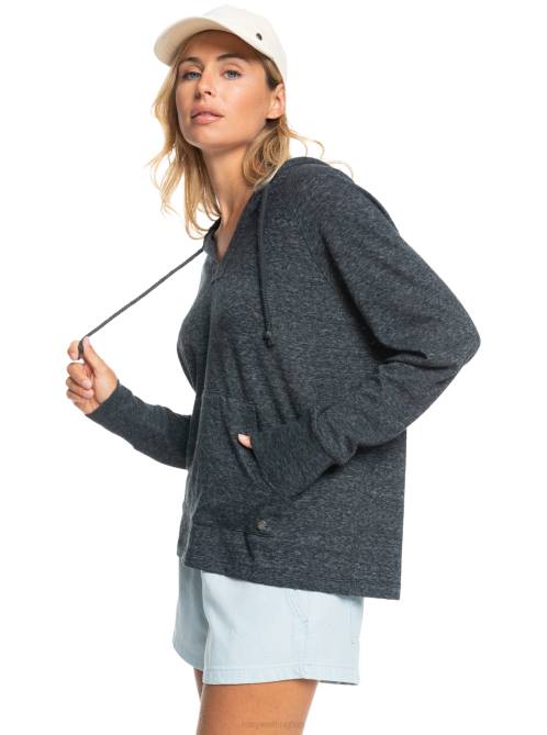 X4FH259 anthracite Destination Surf Hoodie Women Roxy | Hoodies