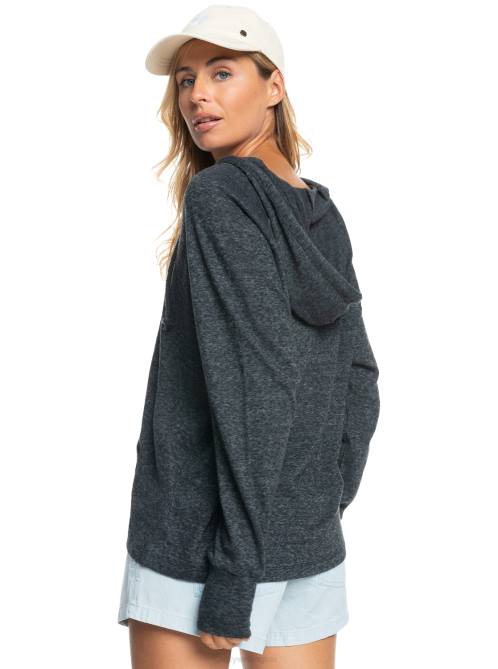 X4FH259 anthracite Destination Surf Hoodie Women Roxy | Hoodies