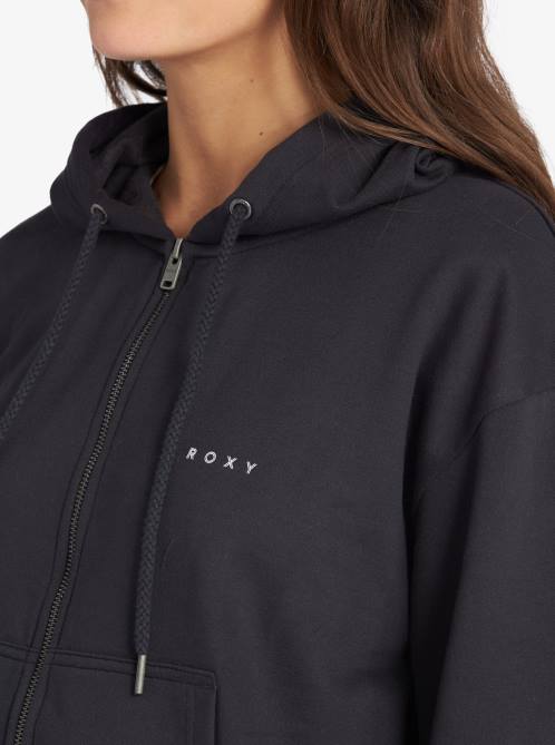 X4FH320 anthracite Evening Hike Zip Up Hoodie Women Roxy | Hoodies