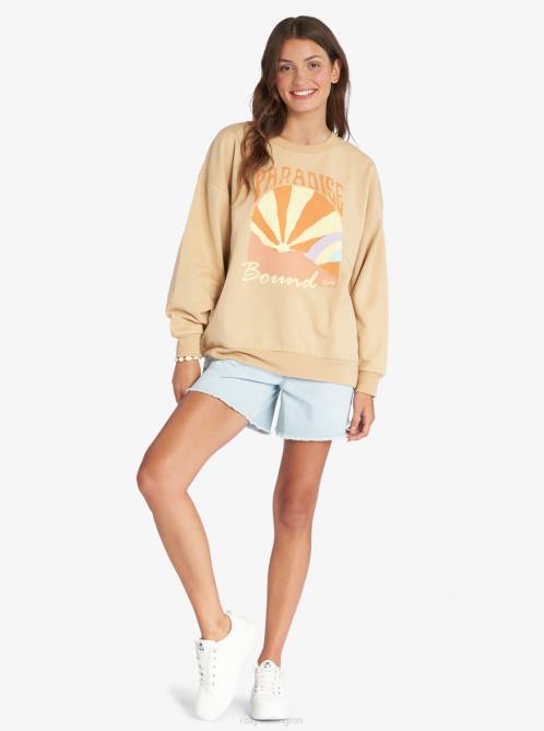 X4FH337 tapioca Morning Hike Sweatshirt Women Roxy | Sweatshirts