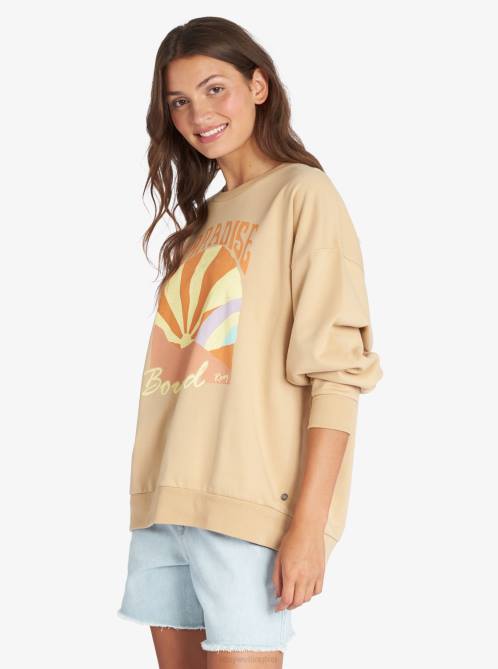 X4FH337 tapioca Morning Hike Sweatshirt Women Roxy | Sweatshirts