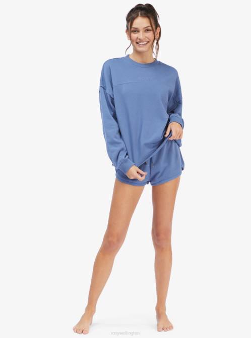 X4FH431 bijou blue Come Around Crewneck Sweatshirt Women Roxy | Sweatshirts