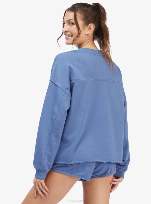 X4FH431 bijou blue Come Around Crewneck Sweatshirt Women Roxy | Sweatshirts