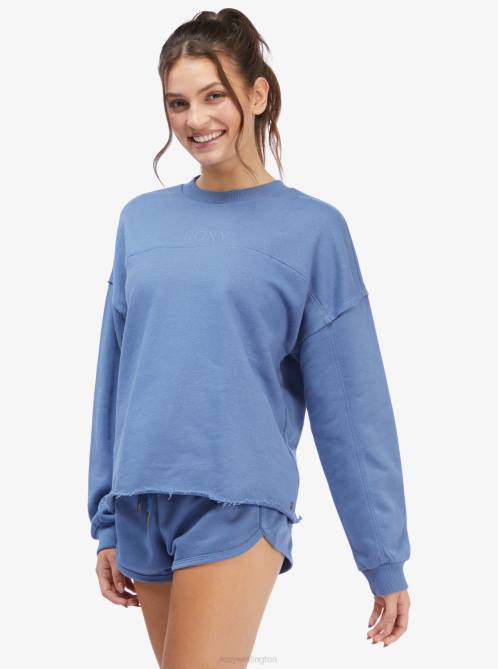 X4FH431 bijou blue Come Around Crewneck Sweatshirt Women Roxy | Sweatshirts