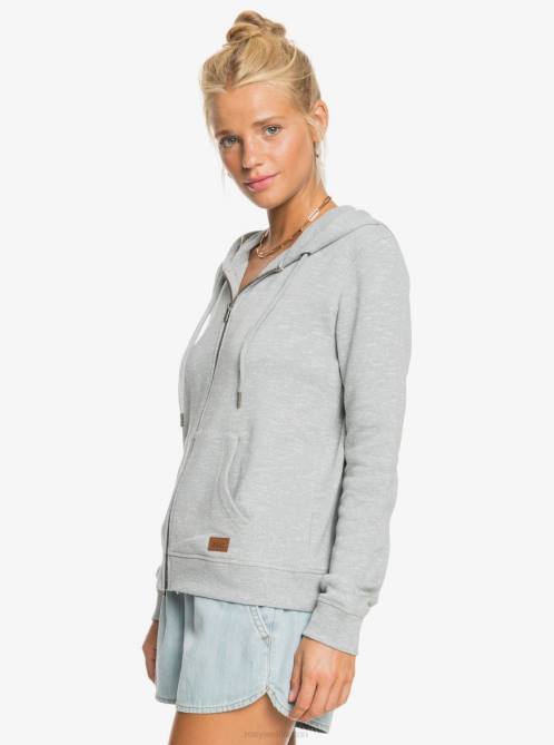 X4FH483 heritage heather Perfect Wave Zip-Up Hoodie Women Roxy | Hoodies
