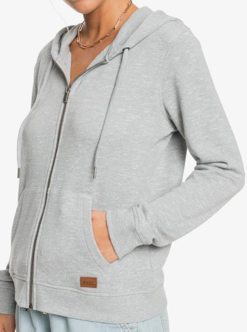 X4FH483 heritage heather Perfect Wave Zip-Up Hoodie Women Roxy | Hoodies