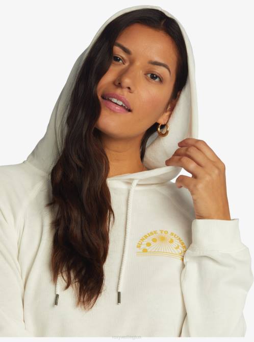 X4FH512 bright white We Arrived Hooded Pullover Women Roxy | Hoodies