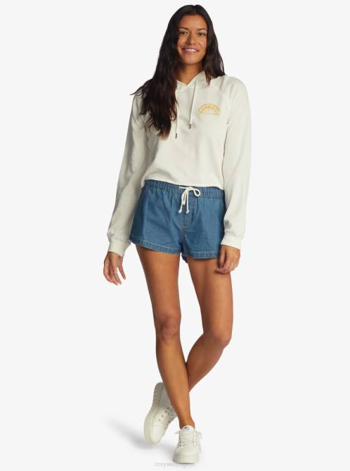 X4FH512 bright white We Arrived Hooded Pullover Women Roxy | Hoodies