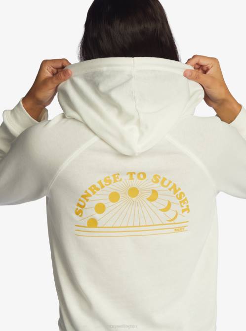 X4FH512 bright white We Arrived Hooded Pullover Women Roxy | Hoodies