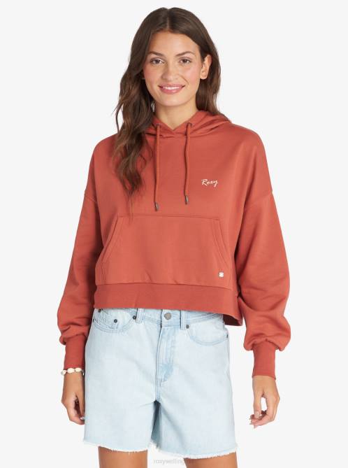 X4FH535 baked clay Afternoon Hike Pullover Hoodie Women Roxy | Hoodies