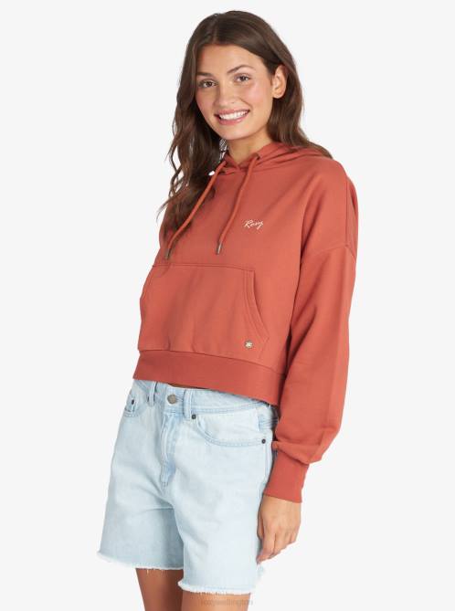 X4FH535 baked clay Afternoon Hike Pullover Hoodie Women Roxy | Hoodies