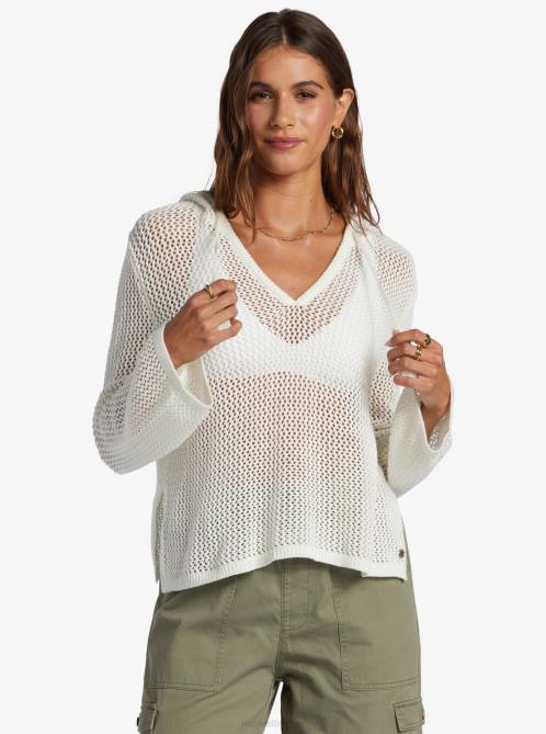 X4FH78 egret Cropped After Beach Break Hoodie Women Roxy | Hoodies