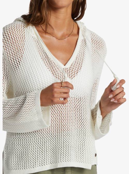 X4FH78 egret Cropped After Beach Break Hoodie Women Roxy | Hoodies