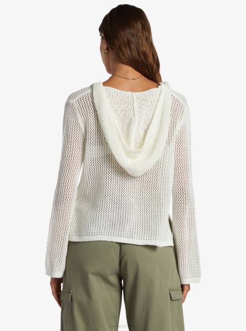 X4FH78 egret Cropped After Beach Break Hoodie Women Roxy | Hoodies