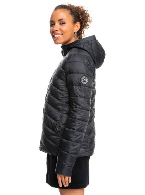 X4FH353 anthracite Coast Road Hooded Jackets Women Roxy | Jackets
