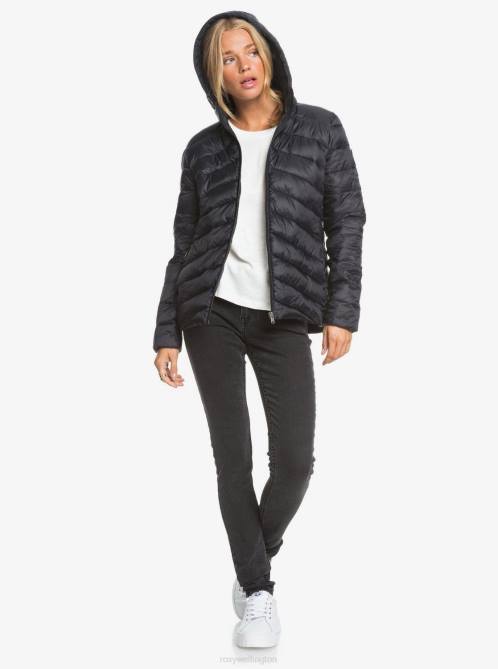 X4FH353 anthracite Coast Road Hooded Jackets Women Roxy | Jackets
