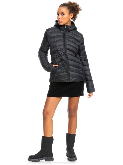 X4FH353 anthracite Coast Road Hooded Jackets Women Roxy | Jackets