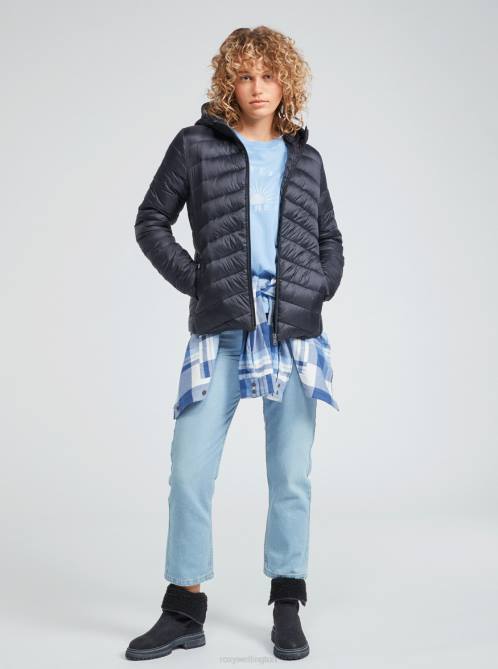 X4FH353 anthracite Coast Road Hooded Jackets Women Roxy | Jackets