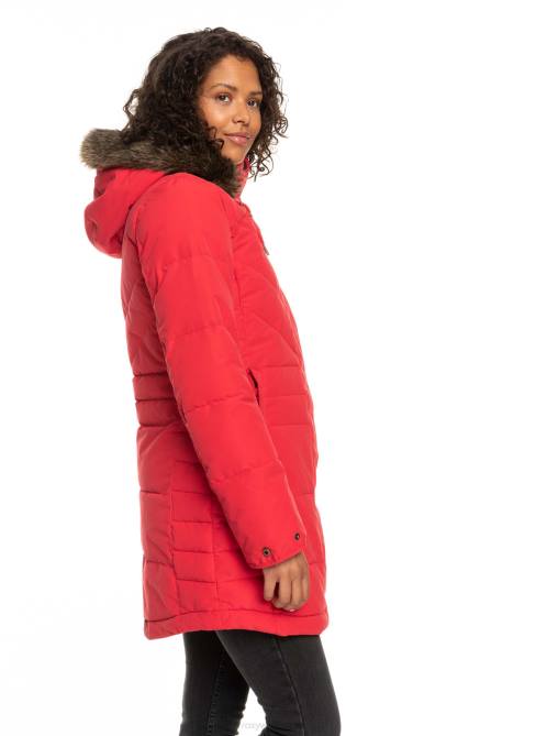 X4FH530 lychee Ellie Longline Insulated Hooded Jacket Women Roxy | Jackets