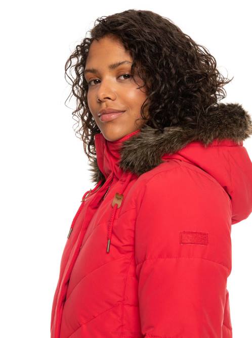 X4FH530 lychee Ellie Longline Insulated Hooded Jacket Women Roxy | Jackets