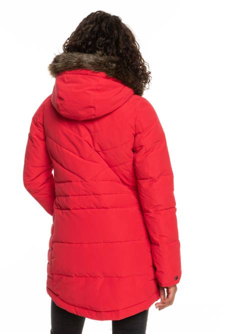 X4FH530 lychee Ellie Longline Insulated Hooded Jacket Women Roxy | Jackets