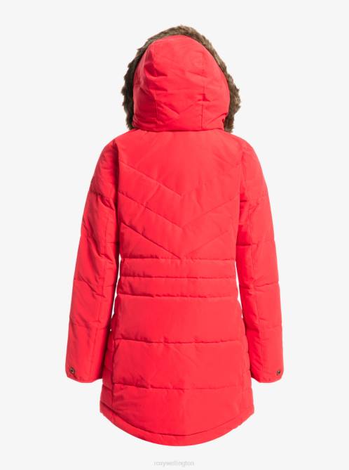 X4FH530 lychee Ellie Longline Insulated Hooded Jacket Women Roxy | Jackets