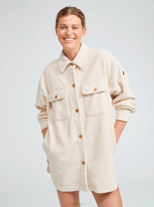 X4FH539 tapioca Over And Out 2 Oversized Shacket Women Roxy | Jackets