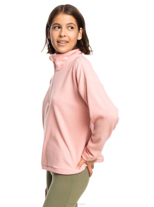 X4FH570 mellow rose Feel It Too Half-Zip Technical Fleece Pullover Women Roxy | Jackets