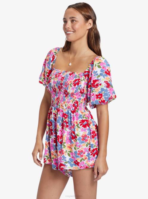 X4FH144 shocking pink bloomin Barefoot Romper Women Roxy | Rompers