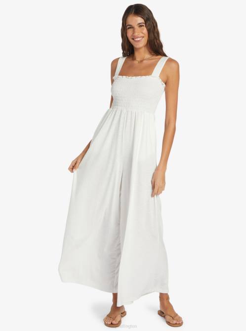 X4FH264 snow white Just Passing By Jumpsuit Women Roxy | Jumpsuits