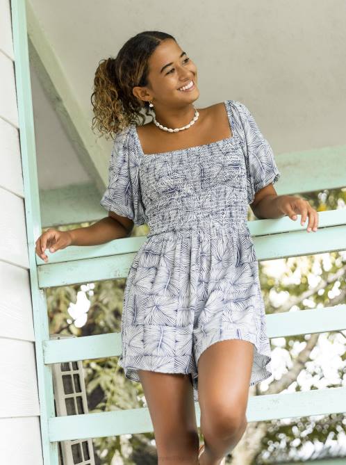 X4FH28 mood indigo always wild big Barefoot Romper Women Roxy | Rompers