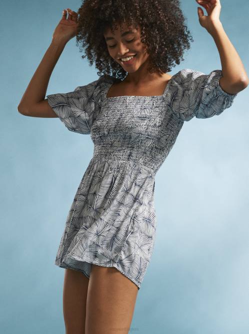 X4FH28 mood indigo always wild big Barefoot Romper Women Roxy | Rompers