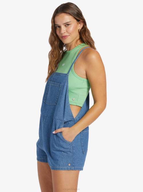 X4FH296 medium blue Fresh Set Strappy Short Romper Women Roxy | Rompers