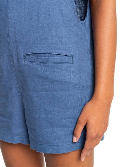 X4FH328 bijou blue Silver Sky Woven Romper Women Roxy | Rompers