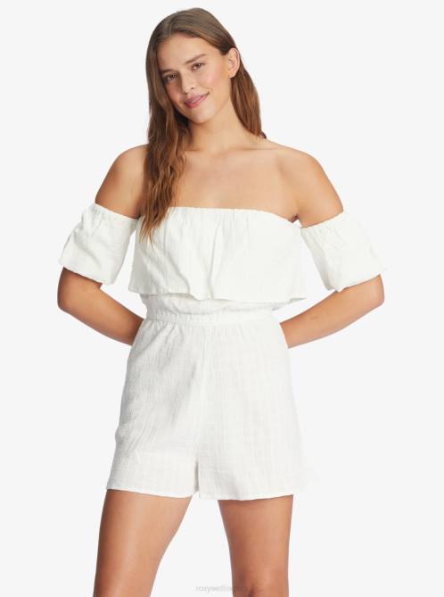 X4FH370 snow white Another Day Romper Women Roxy | Rompers