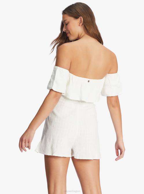 X4FH370 snow white Another Day Romper Women Roxy | Rompers