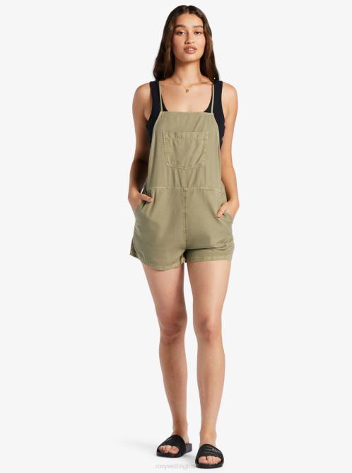 X4FH47 deep lichen green Fresh Romper Women Roxy | Rompers