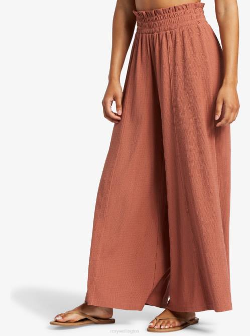 X4FH141 cedar wood Jetsetter Wide Leg Pants Women Roxy | Pants