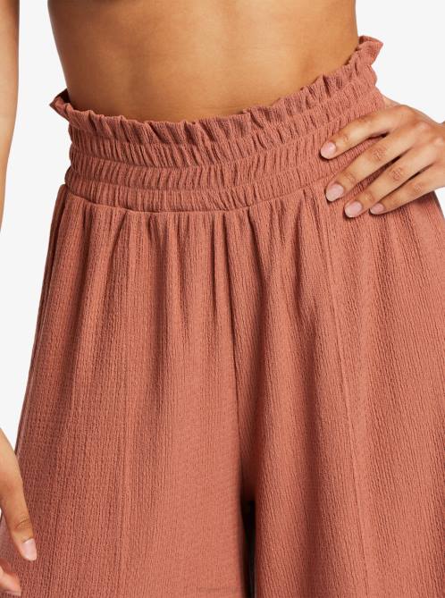 X4FH141 cedar wood Jetsetter Wide Leg Pants Women Roxy | Pants