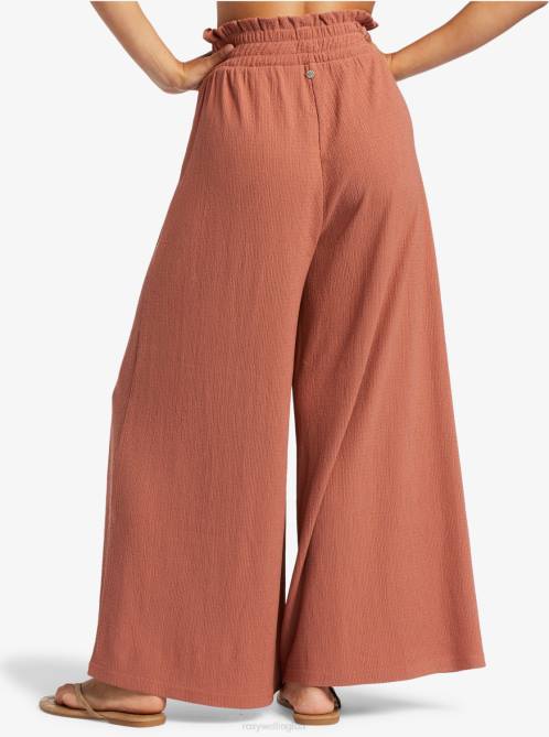 X4FH141 cedar wood Jetsetter Wide Leg Pants Women Roxy | Pants