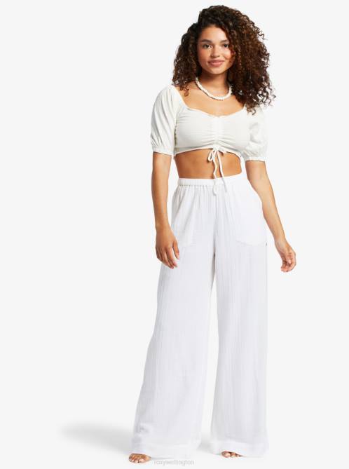X4FH142 snow white What A Vibe Beach Pants Women Roxy | Pants