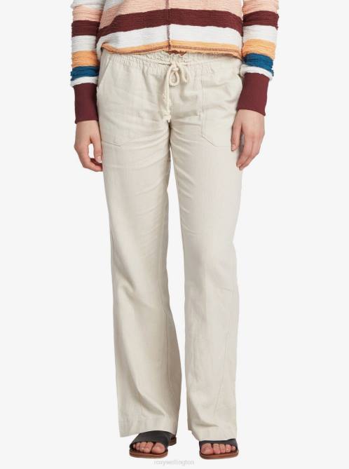 X4FH158 stone Oceanside Flared Pants Women Roxy | Pants