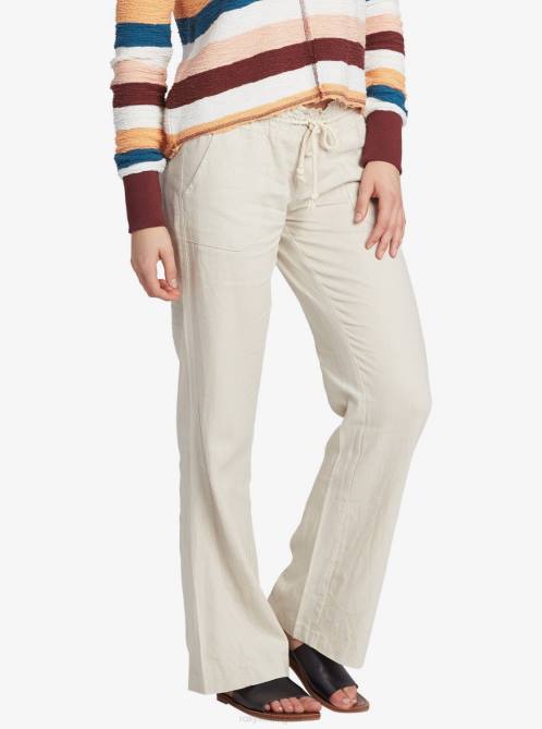 X4FH158 stone Oceanside Flared Pants Women Roxy | Pants