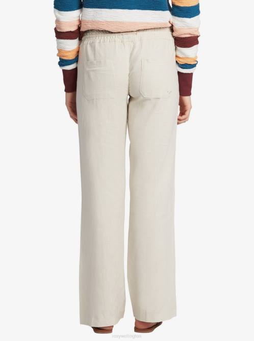 X4FH158 stone Oceanside Flared Pants Women Roxy | Pants