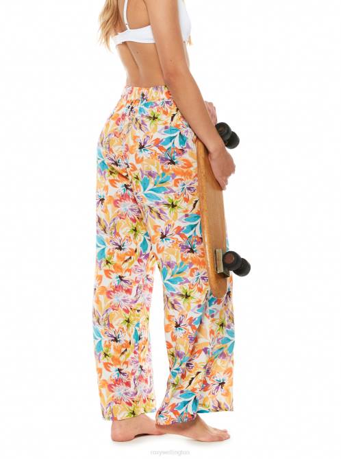 X4FH179 snow white pualani combo Midnight Avenue Lightweight Pants Women Roxy | Pants