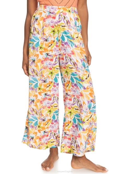 X4FH179 snow white pualani combo Midnight Avenue Lightweight Pants Women Roxy | Pants